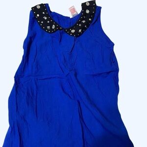 Blue Girl’s Beaded Collar Top